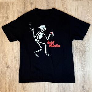 Social Distortion Skeleton Logo Black Band T-Shirt Size Large Punk Rock